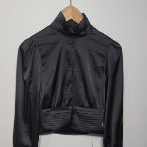 LECHE Black Women's Satin Cropped Dress